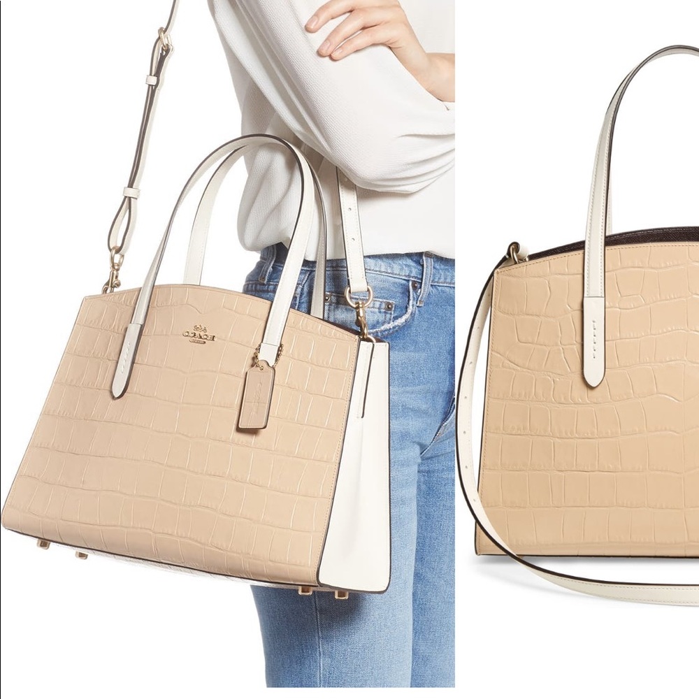 COACH Charlie Carryall Croc Colorblock Beechwood
